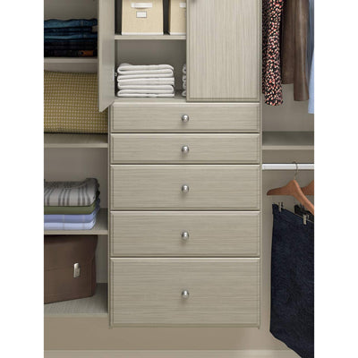 Easy Track 4-Inch Deluxe Drawer for Closet Storage Tower Kit, Grey (Open Box)