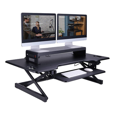 Rocelco 30 Inch Premium Dual Monitor Stand with AC Power Supply and USB Charging - VMInnovations