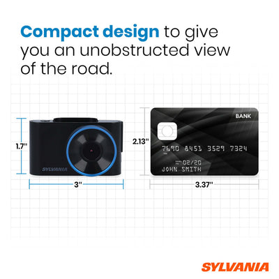 Sylvania Dash HD 1080p Camera w/ 120 Degree View & Hit Detection (For Parts)