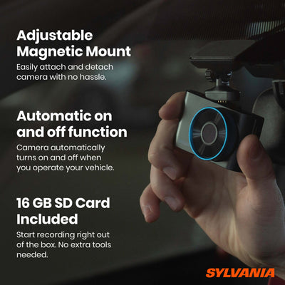 Sylvania Dash HD 1080p Camera w/ 120 Degree View & Hit Detection (For Parts)