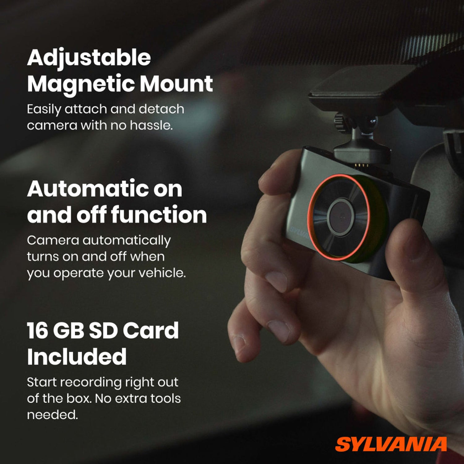 Sylvania Roadsight Basic Dash Camera w/ 130 Degree View & Hit Detection (Used)