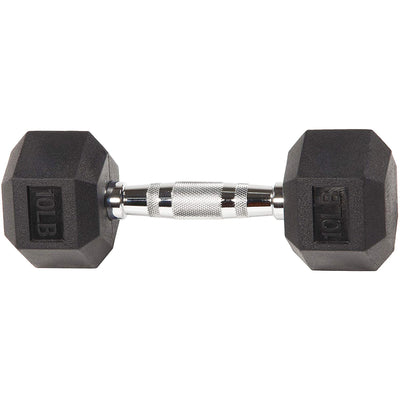 BalanceFrom Fitness 10LB Pair Rubber Hexagon Dumbbell Hand Weights (Open Box) - VMInnovations