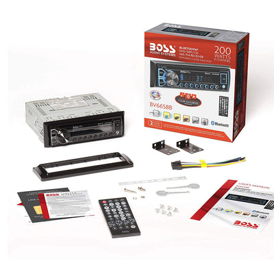 BOSS Audio BV6658B 50 Watt x 4 Max Power Single-DIN DVD Receiver with Bluetooth (Open Box)