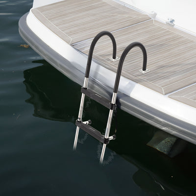 RecPro Compact Steel Heavy Duty 4 Step Pontoon Boat Boarding Ladder (Used) - VMInnovations