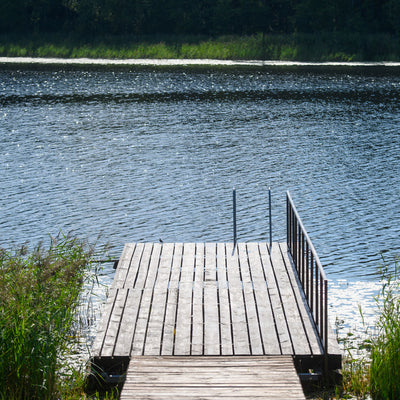 RecPro 5 Step Aluminum Dock Pier Attachment Flip Up Ladder (Open Box) - VMInnovations