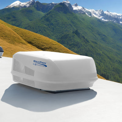 RecPro RV Air Conditioner 9.5K BTU Quiet Cooling Unit with Remote Control, White