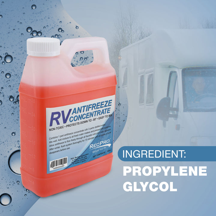 RecPro 32 Oz RV Antifreeze Concentrate Fluid for Winterizing Vehicles (3 Pack)