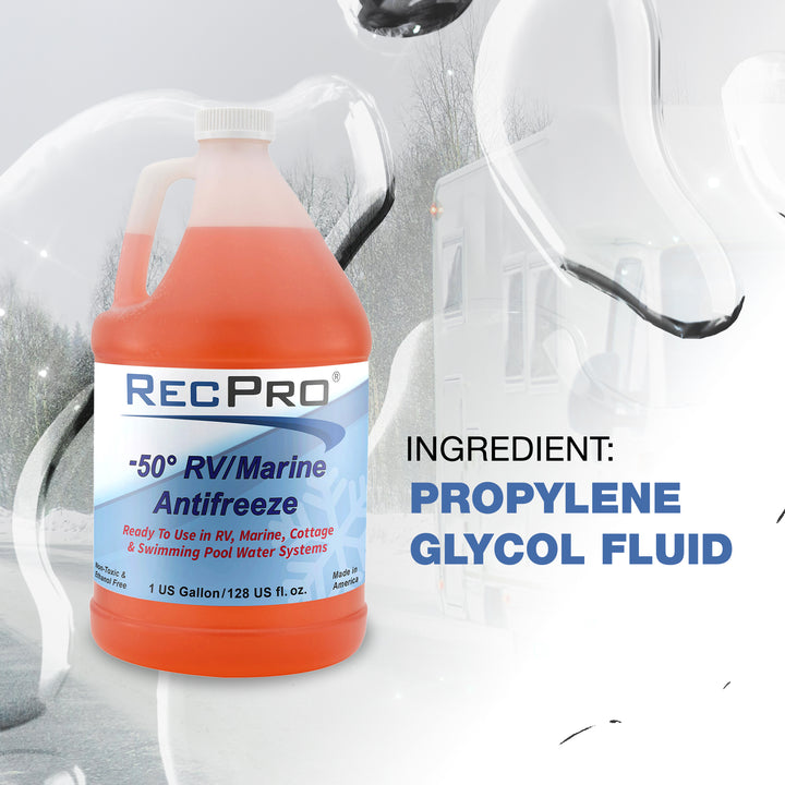 RecPro Ready to Use RV Antifreeze, -50 Degree Fahrenheit Protection, 1 Gallon