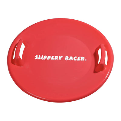 Slippery Racer Downhill Pro Plastic Saucer Snow Sleds, Green, Blue, and Red