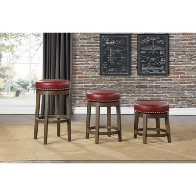 Lexicon Whitby 18 Inch Dining Height Round Swivel Seat Bar Stool, Red (2 Pack)