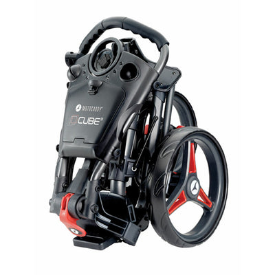 Motocaddy Cube 3 Wheel Foldable Golf Push Caddy with Golf Club Bag, Fuchsia