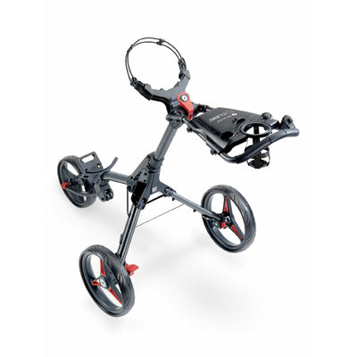 Motocaddy Cube 3 Wheel Foldable Golf Push Caddy with Golf Club Bag, Fuchsia