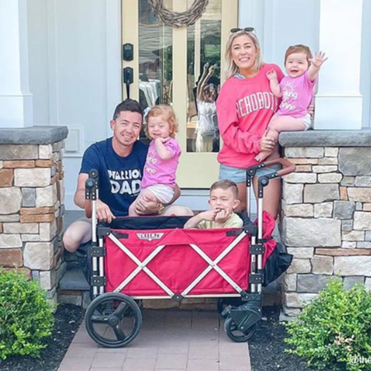 Keenz 7S Push Pull Baby Toddler Kids Wheeled Stroller Wagon, Red (For Parts)