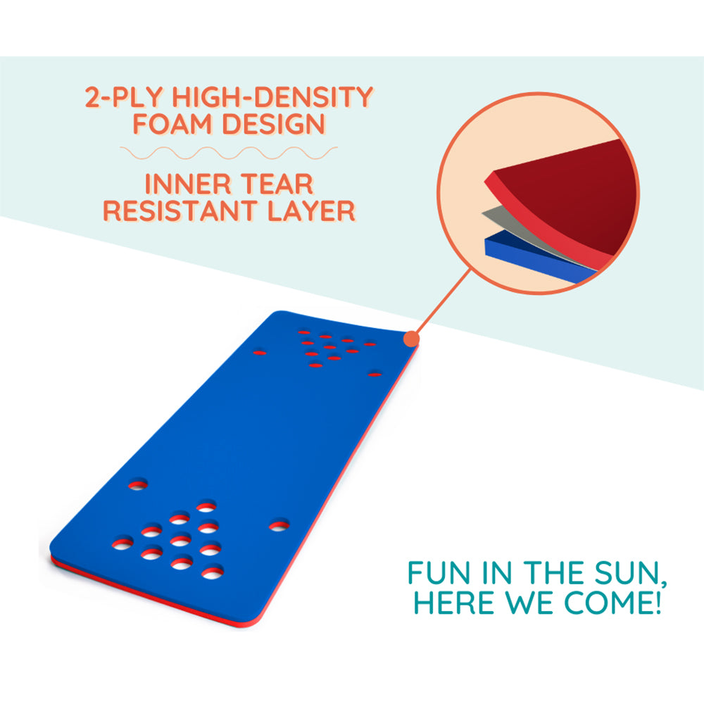 Floatation iQ HydraPong Pong Beirut Pool Game Foam Board Mat, Red/Blue(Open Box)