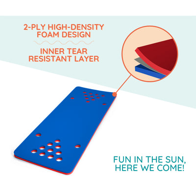 Floatation iQ HydraPong Pong Beirut Pool Game Foam Board Mat, Red/Blue(Open Box)