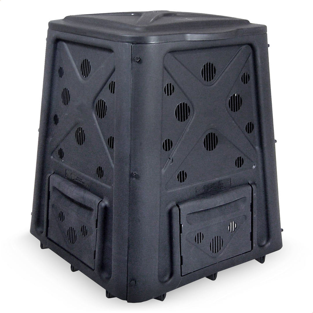 Redmon 65GAL Capacity Compost Bin w/Lift Off Lid & 4 Door Access Black(Open Box)