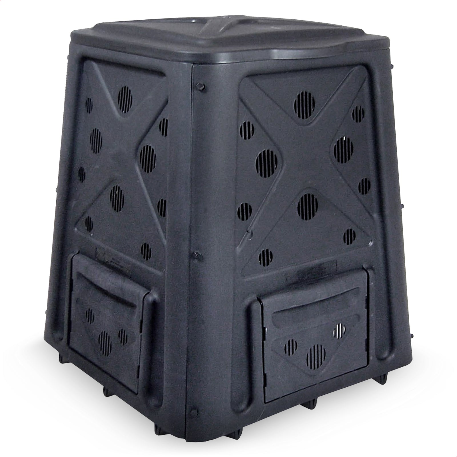 Redmon 65GAL Capacity Compost Bin w/Lift Off Lid & 4 Door Access Black(Open Box) - VMInnovations