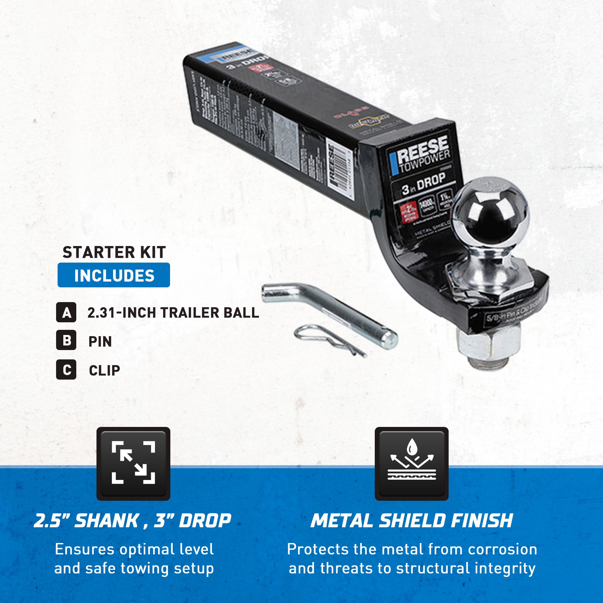 Reese Interlock Trailer Hitch Ball Mount Starter Kit, 14,000lb Capacity (Used) - VMInnovations