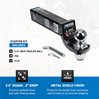 Reese Interlock Trailer Hitch Ball Mount Starter Kit, 14,000lb Capacity (Used) - VMInnovations