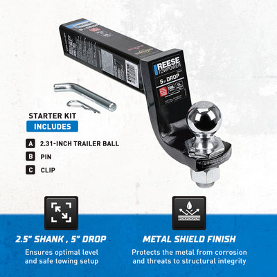 Reese Interlock Trailer Hitch Ball Mount Kit, 13,000lb Capacity (Open Box) - VMInnovations
