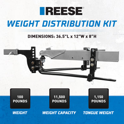 Reese Towpower 49913 Steel Pro Round Bar Universal Fit Weight Distributing Kit - VMInnovations