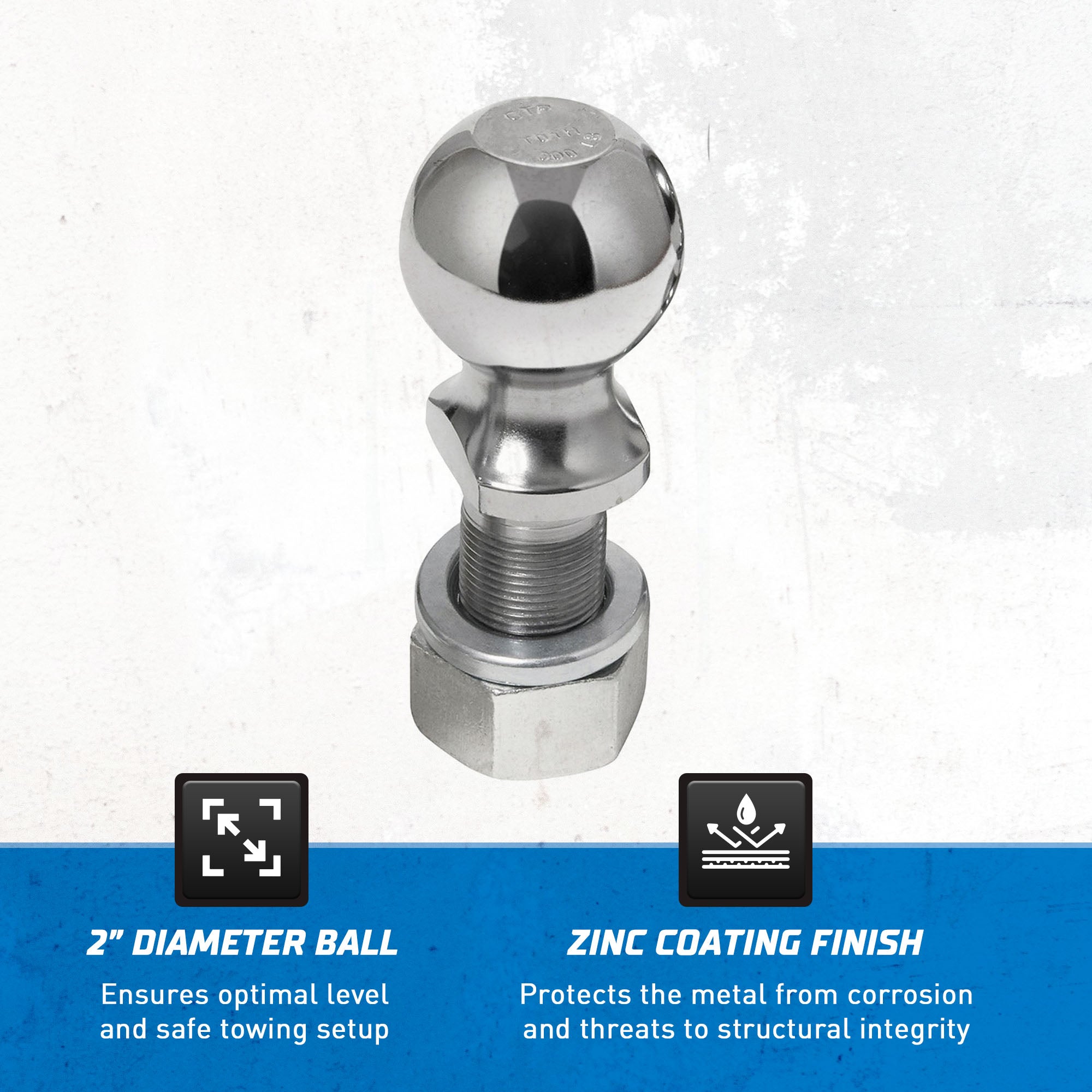 Reese Trailer Hitch Ball with 8,000lb Capacity for Automotive Use (Open Box) - VMInnovations