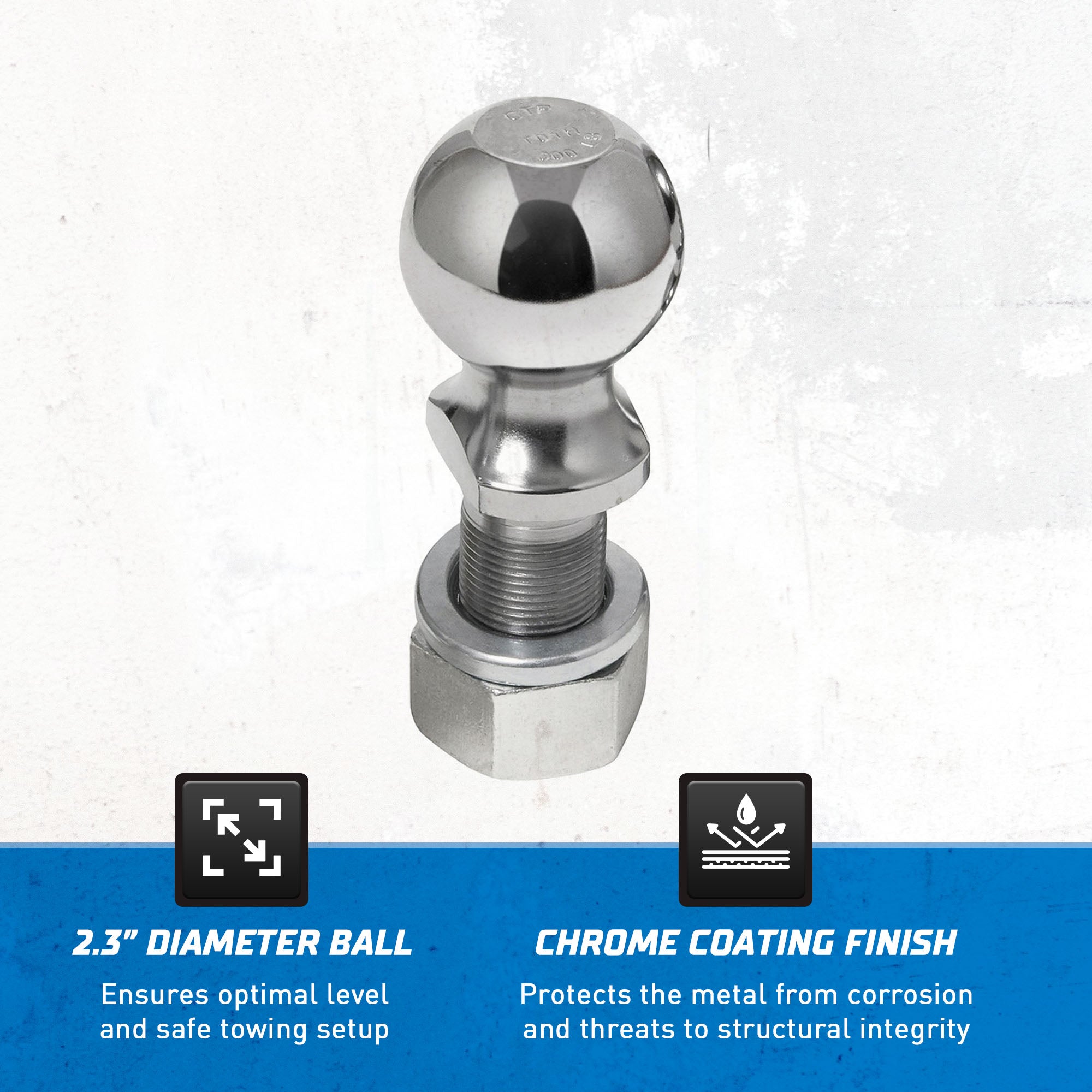 Reese Towpower Trailer Hitch Ball with Chrome Finish for Automotive Equipment