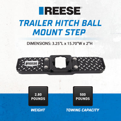 Reese Towpower Trailer Hitch Ball Mount Step with Cast Aluminum Construction