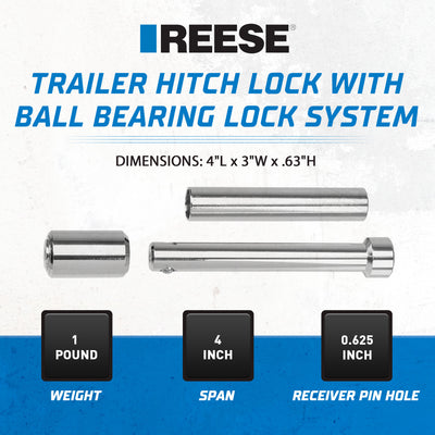 Reese Towpower Trailer Hitch Lock w/Ball Bearing Lock for Automotive (Open Box) - VMInnovations
