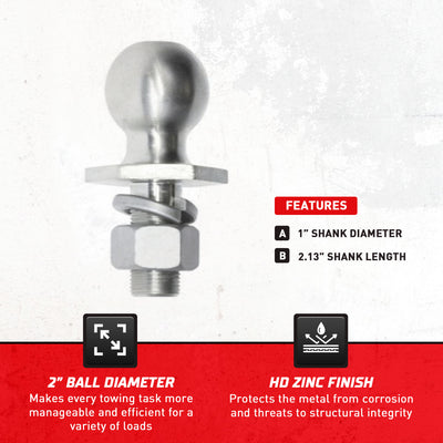 Bulldog Interlock Trailer Hitch Ball with 7,500 Pound Capacity for Automotive - VMInnovations