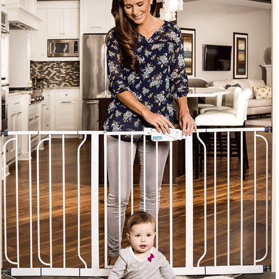 Regalo Extra Wide Span 56 Inch Walk Through Baby Gate, 4 Wall Mounts (Open Box) - VMInnovations