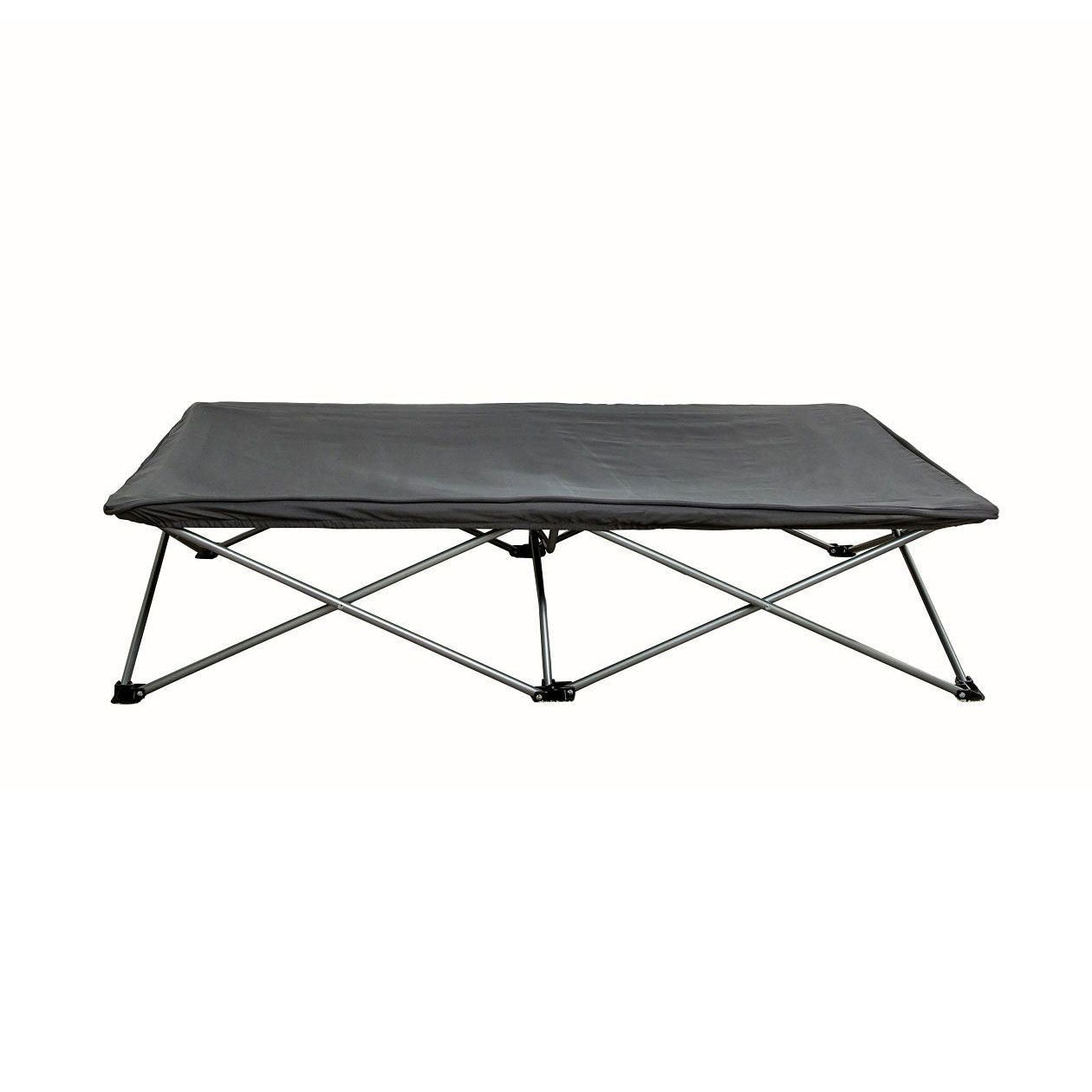 Regalo My Cot 54 In Long Portable Toddler Bed w/ Fitted Sheet, Gray (Open Box) - VMInnovations