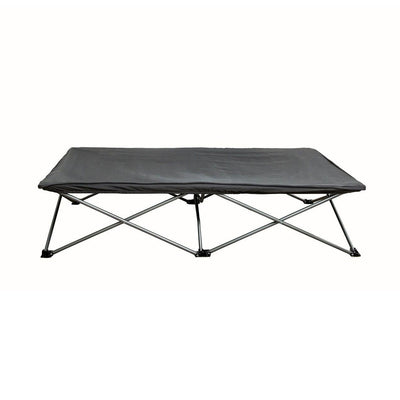 Regalo My Cot 54 In Long Portable Toddler Bed w/ Fitted Sheet, Gray (Open Box) - VMInnovations