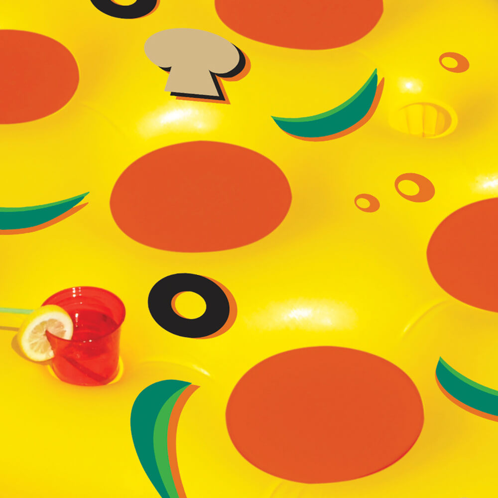 Swimline Pizza Slice Inflatable Pool Float & Giant Swan Inflatable Ride-On Float