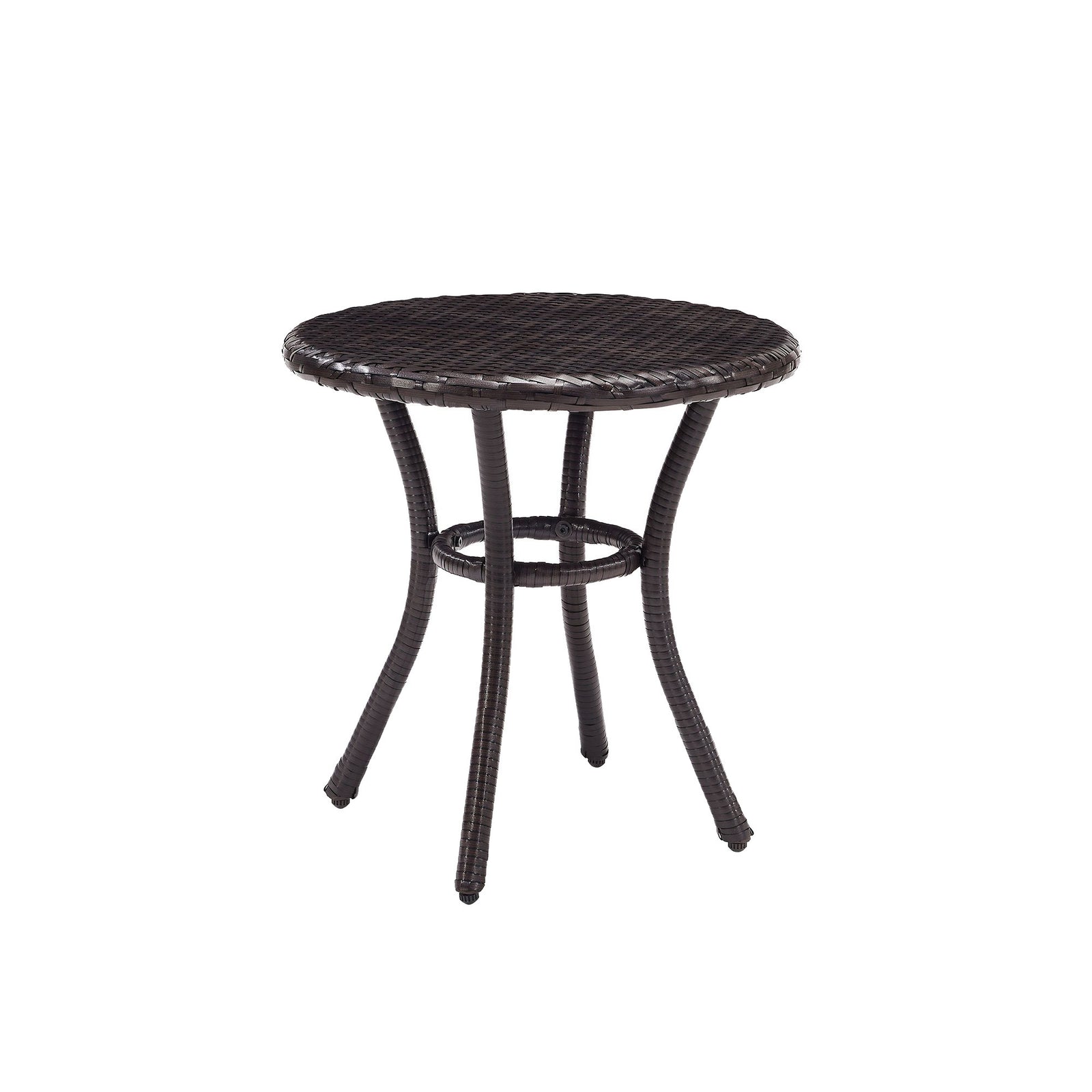 Crosley Furniture Palm Harbor Outdoor Backyard Patio Wicker Side Table, Brown - VMInnovations