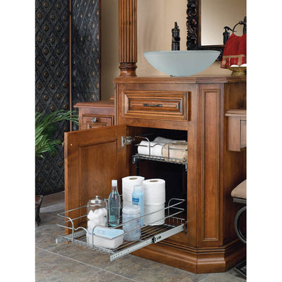 Deep Base Kitchen Cabinet 2 Tier Bundled w/ 21 Inch Wire Basket Pull Out Cabinet - VMInnovations