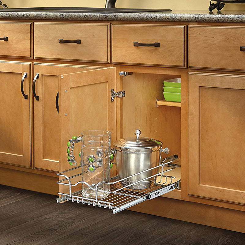 Rev-A-Shelf 12 In Wide 22 In deep Base Kitchen Cabinet Pull Out Basket (2 Pack)