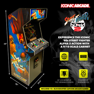 Iconic Arcade Street Fighter Alpha 2 XT Arcade Machine (For Parts)