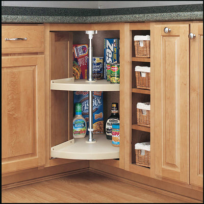 Rev-A-Shelf 24" Almond Pie-Cut Cabinet Lazy Susan 2-Shelf, Certified Refurbished