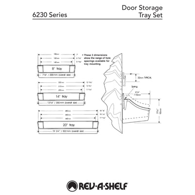 Rev-A-Shelf 6232-14-11-52-U-A 14" Cabinet Door Storage Bin (Set of 2) (Open Box)