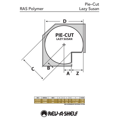 Rev-A-Shelf 6942-28-11-52 28" Pie Cut 2-Shelf Lazy Susan (Certified Refurbished)