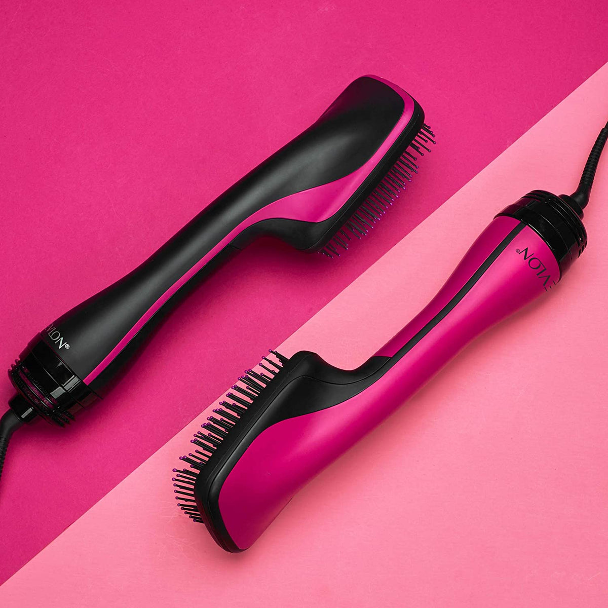 Revlon Revolutionary Unique Home 2-in-1 Hair Dryer/Styling Brush, Pink(Open Box)