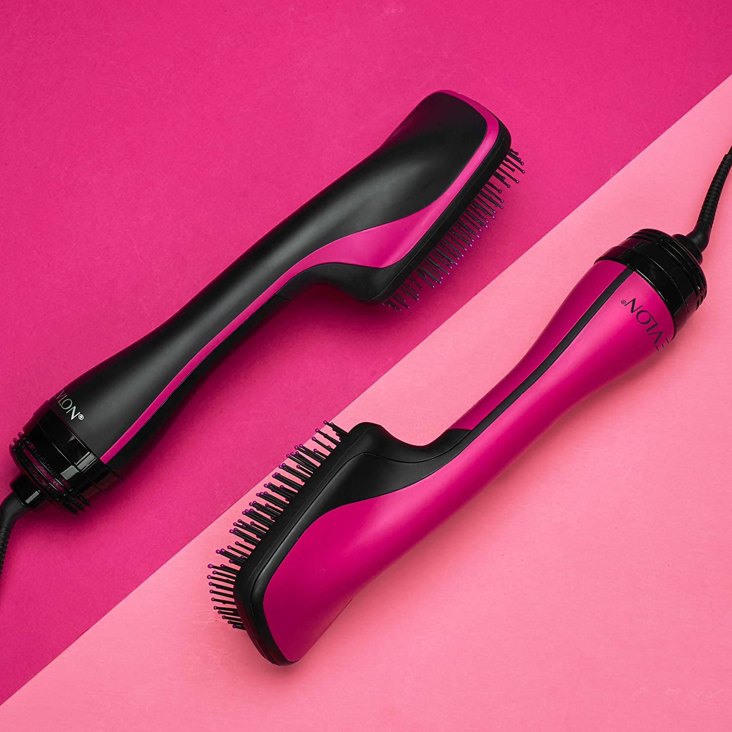 Revlon Revolutionary Unique One Step 2-in-1 Hair Dryer Styling Brush, Pink(Used)