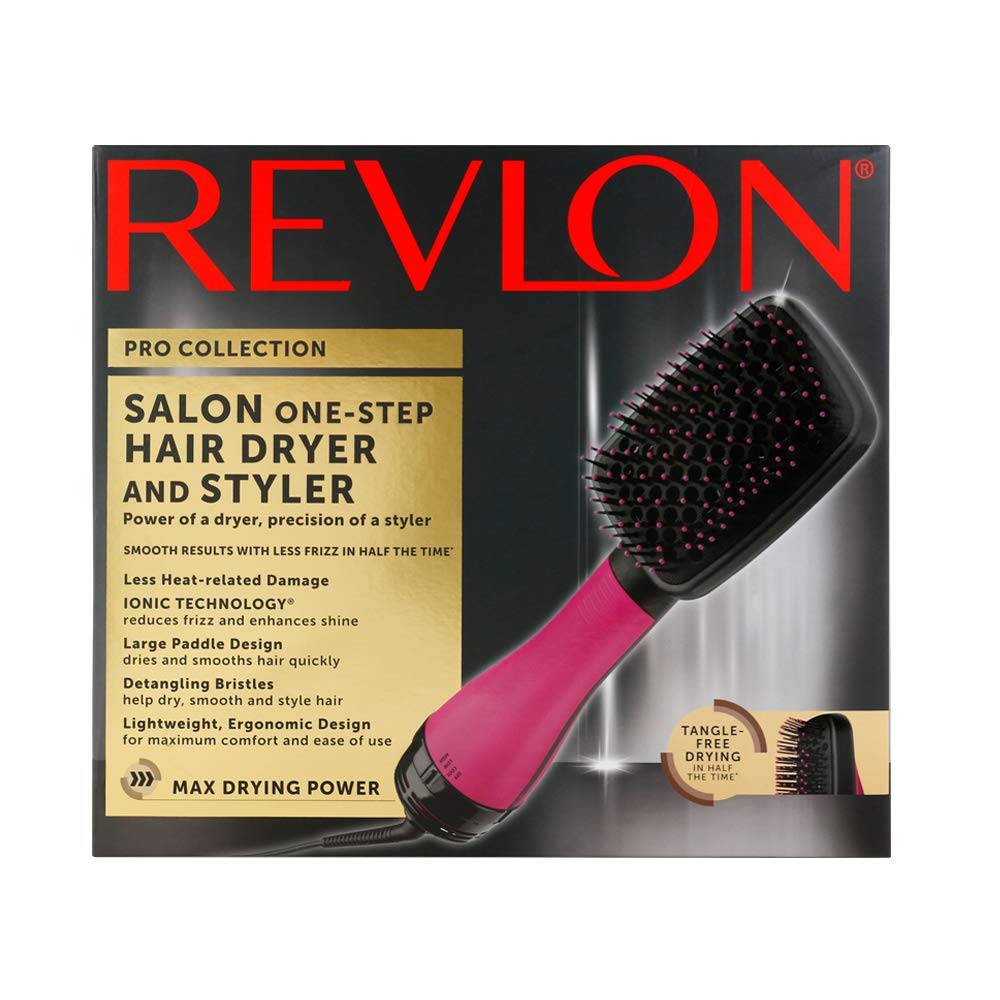 Revlon Revolutionary Unique One Step 2-in-1 Hair Dryer Styling Brush, Pink(Used)