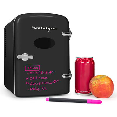 Nostalgia Retro Dry Erase 6 Can Refrigerator w/ Carry Handle Heating (For Parts)