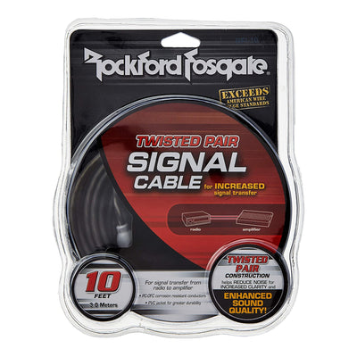 Rockford Fosgate RFI-3 3 Feet Secure Fit Flexible Twisted RCA Pair Signal Cable
