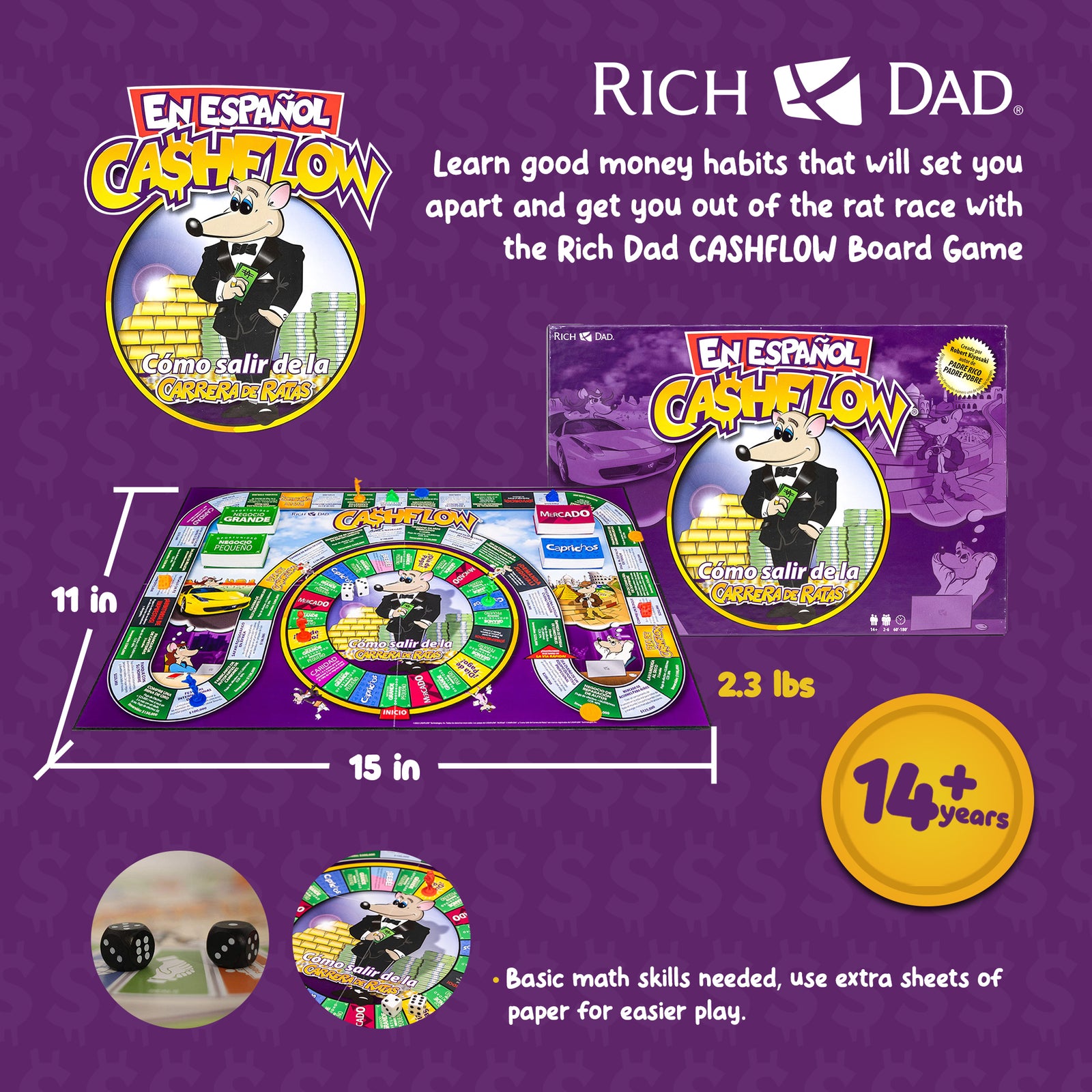 Rich Dad CASHFLOW Strategic Investing & Educational Board Game, En Español - VMInnovations