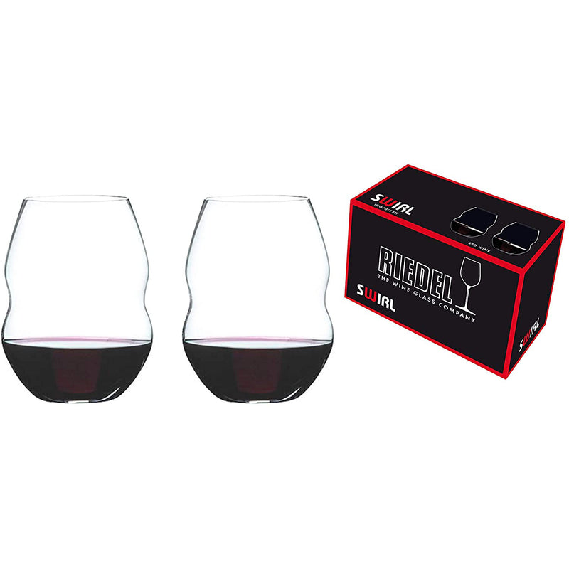 Riedel 20.45 Oz Swirl Red Wine Clear Crystal Stemless Tumbler Glass, Set of 2
