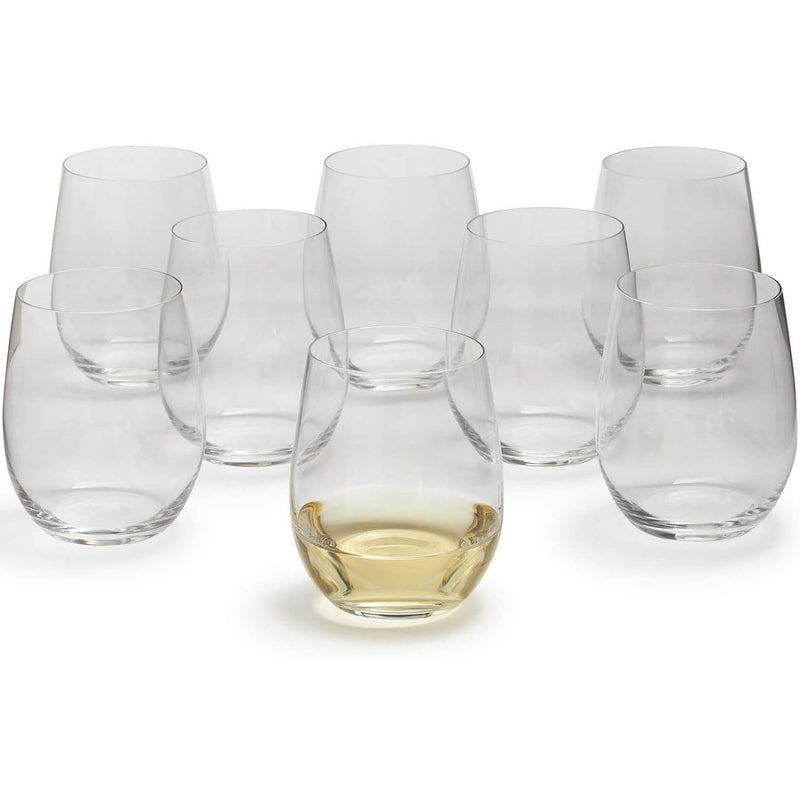 Riedel 11.30 Oz O Wine Tumbler Viognier Chardonnay Stemless Glass, Set of 8
