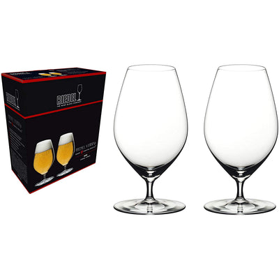 Riedel 15.35 Ounce Veritas Beer Clear Crystal Drink Glass Set (2 Pack)(Open Box)